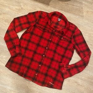 Eddie Bauer Red and Black Plaid Shirt